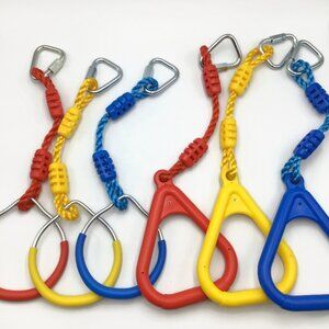 Ninja Warrior Obstacle Course Rings Set of 6 Unused Round & Triangle Ropes Gym